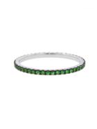 Hidalgo Micro Pave Green Garnet Band - White Gold