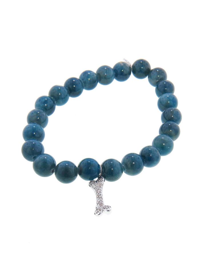 Sydney Evan Diamond Dog Bone On Apatite - White Gold