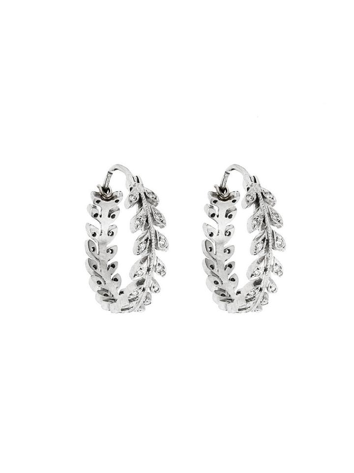 Cathy Waterman Wheat Hoops With Diamonds