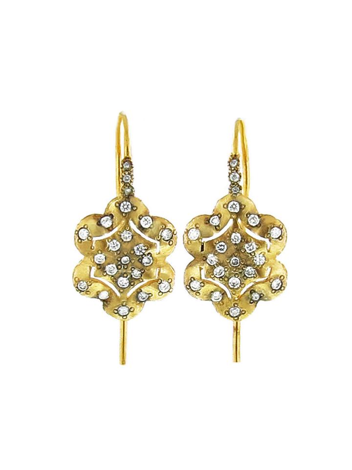 Cathy Waterman Flower Earrings With Diamonds