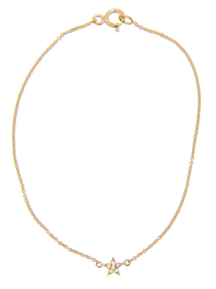 Jennifer Meyer Diamond Mini Star Chain Bracelet - Yellow Gold