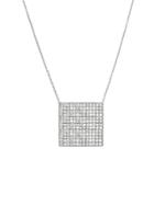 Jennifer Meyer Pave Diamond Square Necklace - White Gold