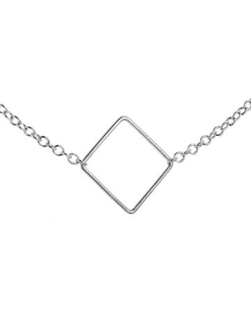 Jane Hollinger Designer Square Pendant In Silver