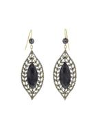 Cathy Waterman Marquise Leaf Frame Earrings