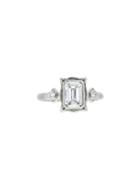 Megan Thorne Picture Frame Ring In White Gold - Emerald Cut