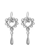 Laurent Gandini Handmade Padlock Heart Earrings In Silver