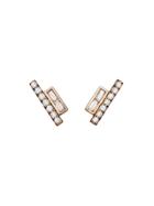 Jemma Wynne Double Bar Studs With Pave And Baguette Diamonds