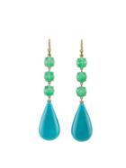 Irene Neuwirth Chrysoprase And Turquoise Drop Earrings