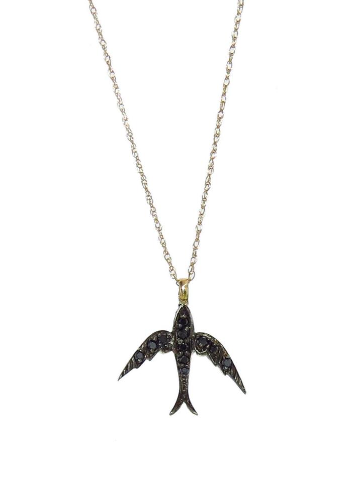 Blackbird And The Snow Fancy Black Bird Necklace