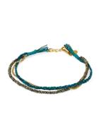 Shashi Teal Maya 3 Strand Bracelet