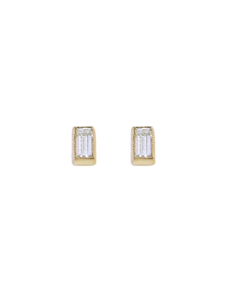 Sethi Couture Tiny Diamond Baguette Studs