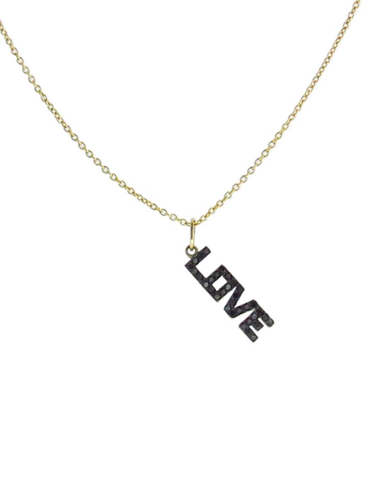 Kacey K Black Diamond Love Tag Charm