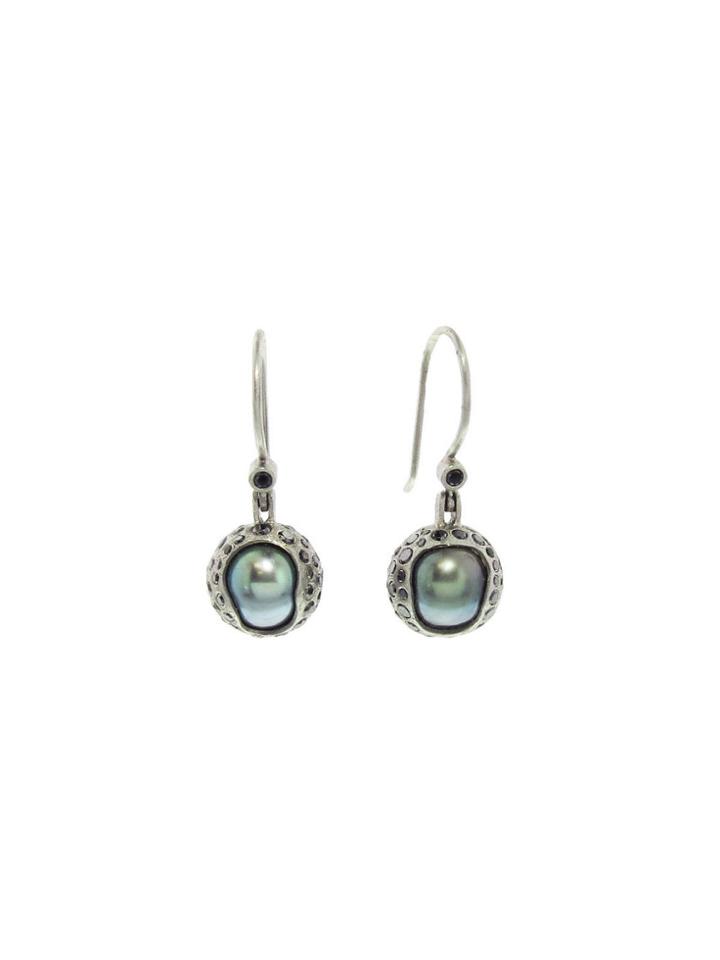 Todd Reed Tahitian Pearl Palladium Earrings