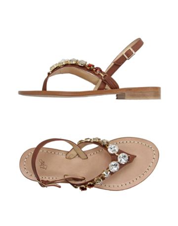Argento Antico Toe Strap Sandals