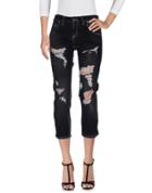 Open Denim Capris