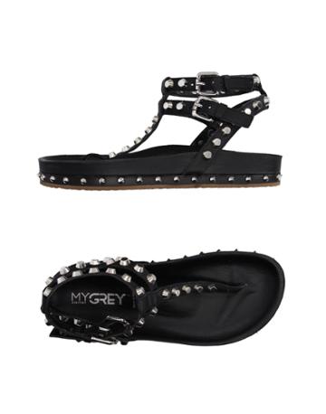 My Grey Toe Strap Sandals