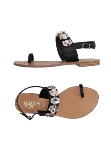 Gold & Gold Toe Strap Sandals