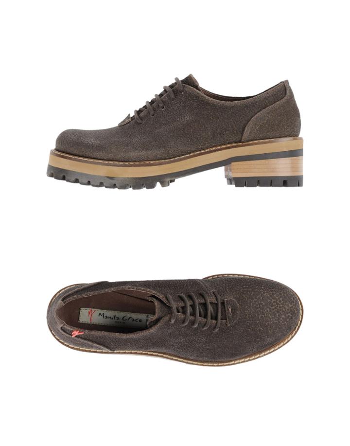 Manila Grace Denim Lace-up Shoes