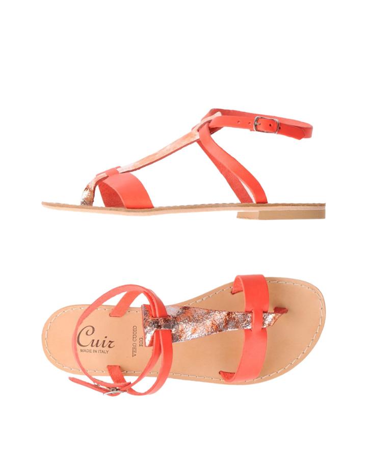 Cuir Shoes Toe Strap Sandals