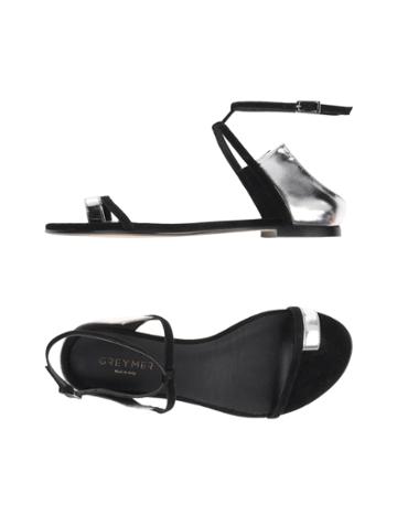 Grey Mer Toe Strap Sandals