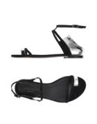 Grey Mer Toe Strap Sandals