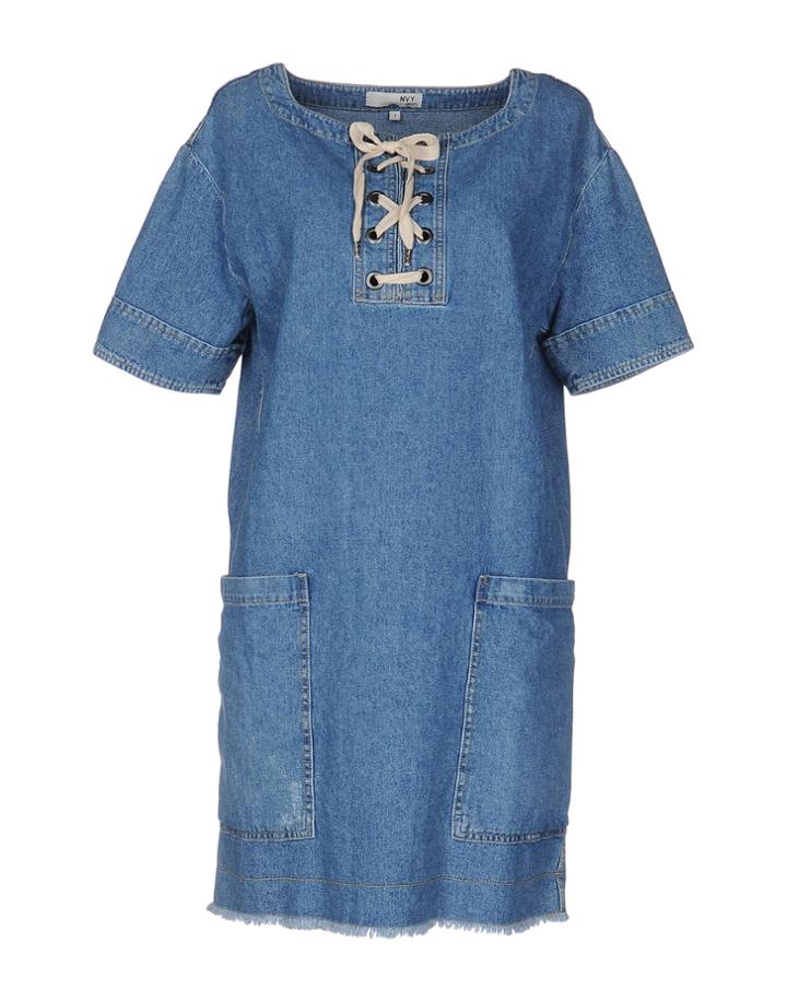 Nvy Denim Short Dresses