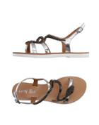 Coral Blue Toe Strap Sandals