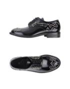 Leather Crown Lace-up Shoes