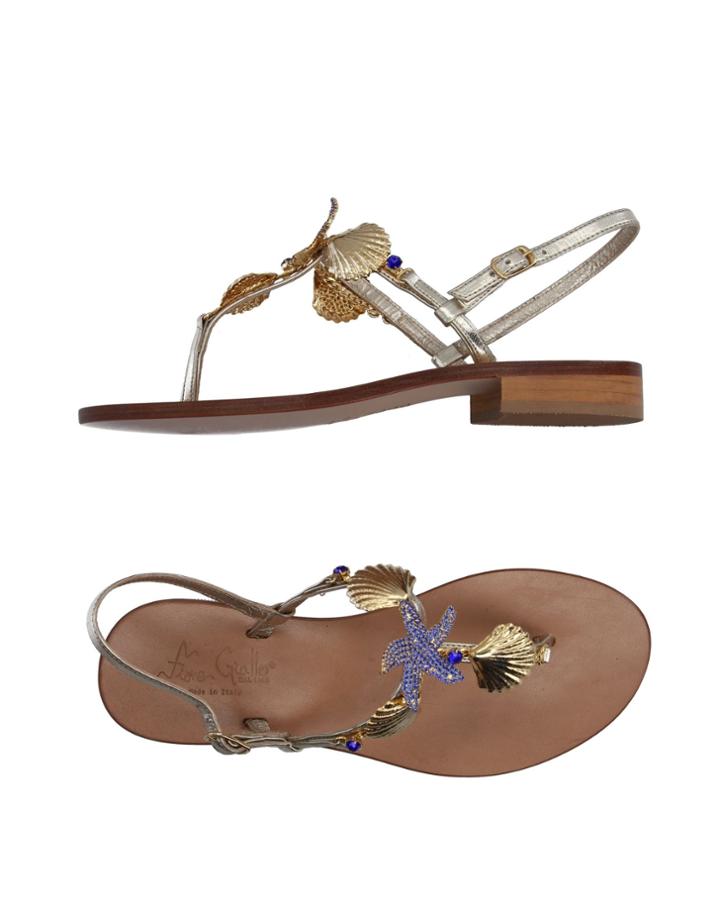 Fiore Giallo Toe Strap Sandals