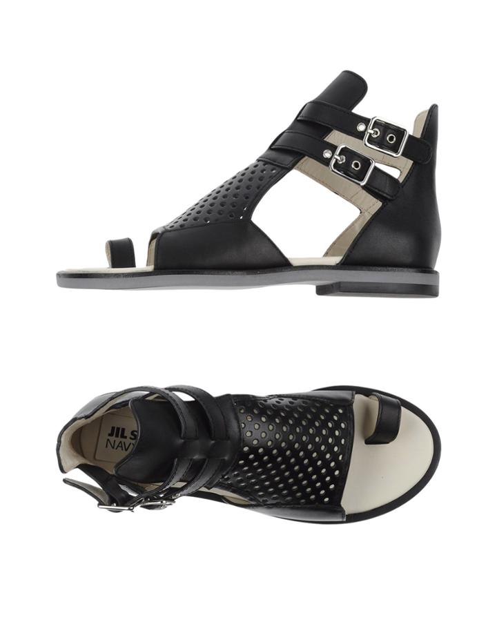 Jil Sander Navy Toe Strap Sandals