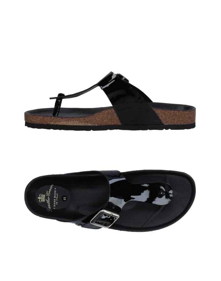 Leather Crown Toe Strap Sandals