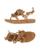 Rebecca White Toe Strap Sandals