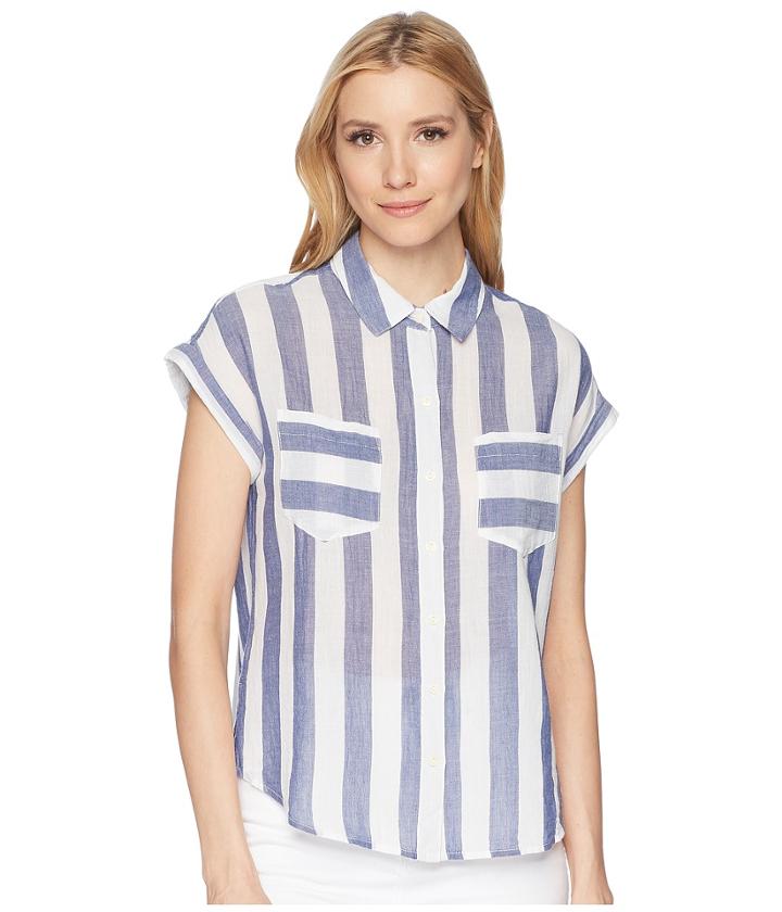 Lucky Brand - Stripe Tie Back Shirt