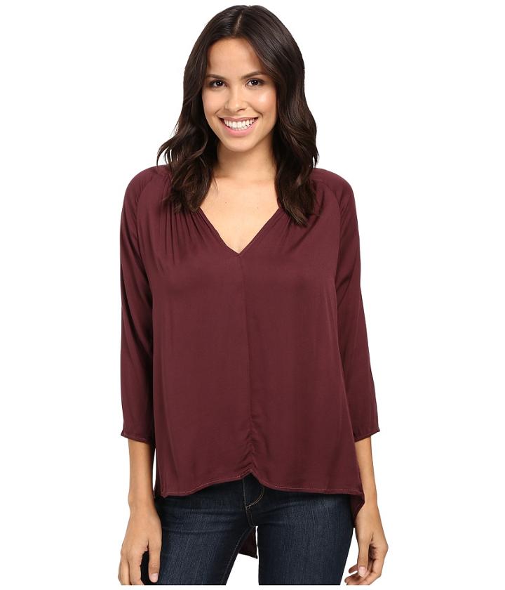 Michael Stars - Romy Rayon Long Sleeve Hi-low Crossback Top