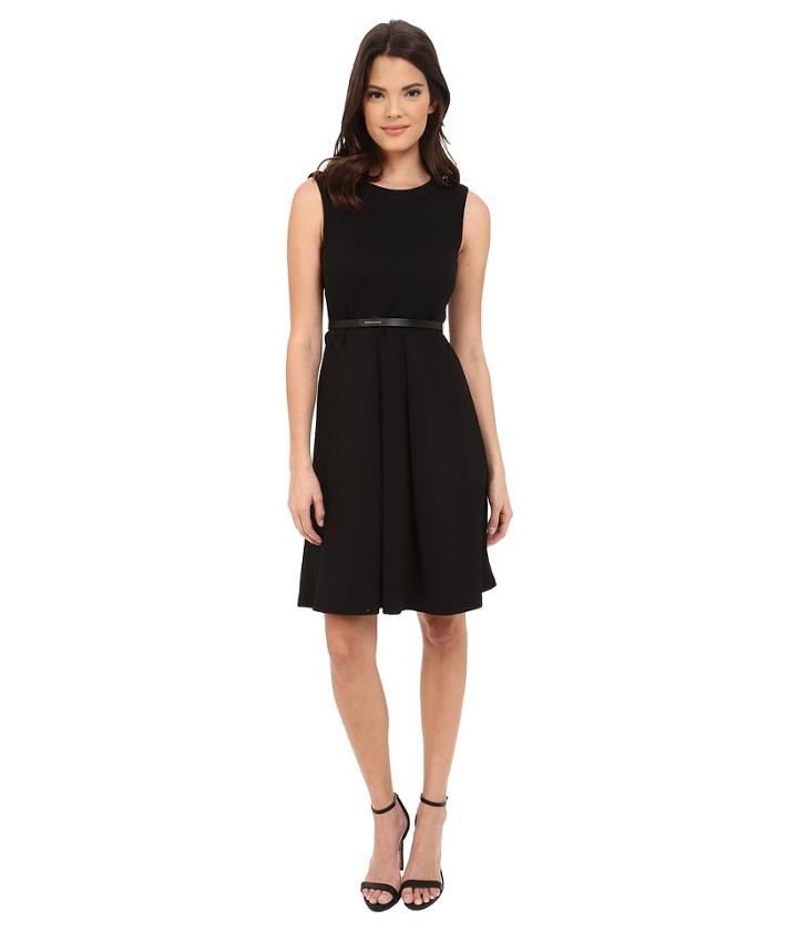 Calvin Klein - Texture Ponte Fit Flare Dress Cd5p1p3n