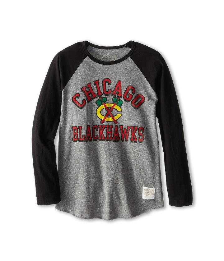 The Original Retro Brand Kids - Chicago Blackhawks Long Sleeve Baseball Tee
