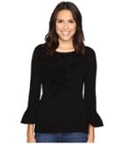 Ellen Tracy - Bell Sleeve Flocked Sweater