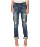 Kut From The Kloth - Catherine Boyfriend Wide Cuff Jeans In Impressed/dark Stone Base Wash