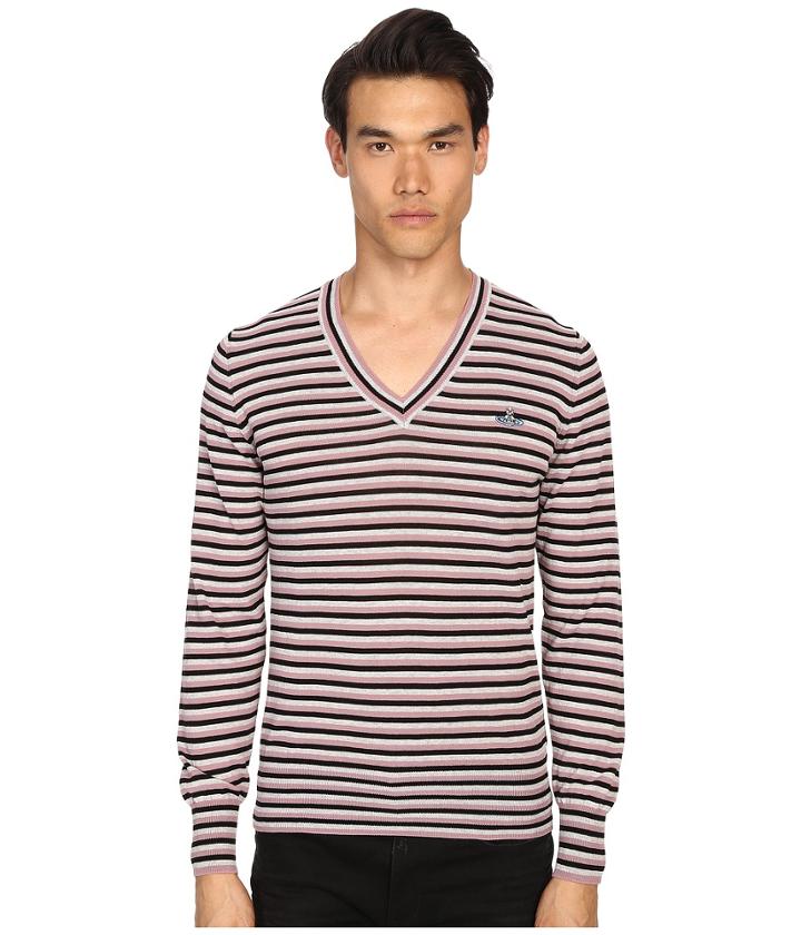 Vivienne Westwood - Stripe Classic V-neck Sweater