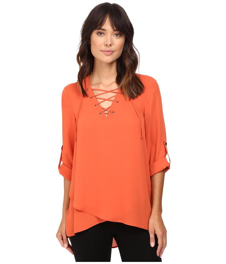 Karen Kane - Lace-up Roll-tab Top