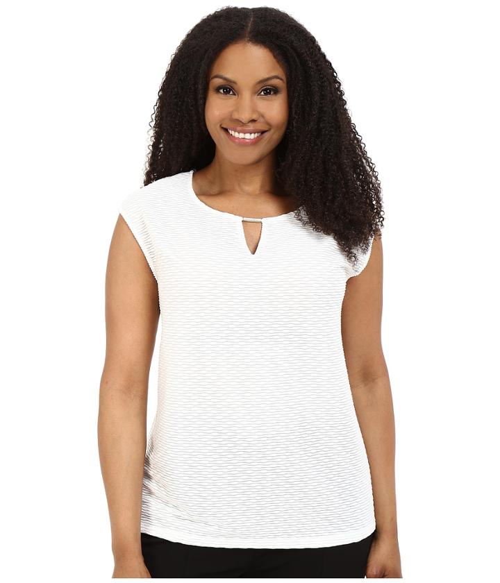 Calvin Klein Plus - Plue Size Textured Stripe Top
