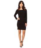 Heather - Long Sleeve Shirred Side Scoop Back Dress