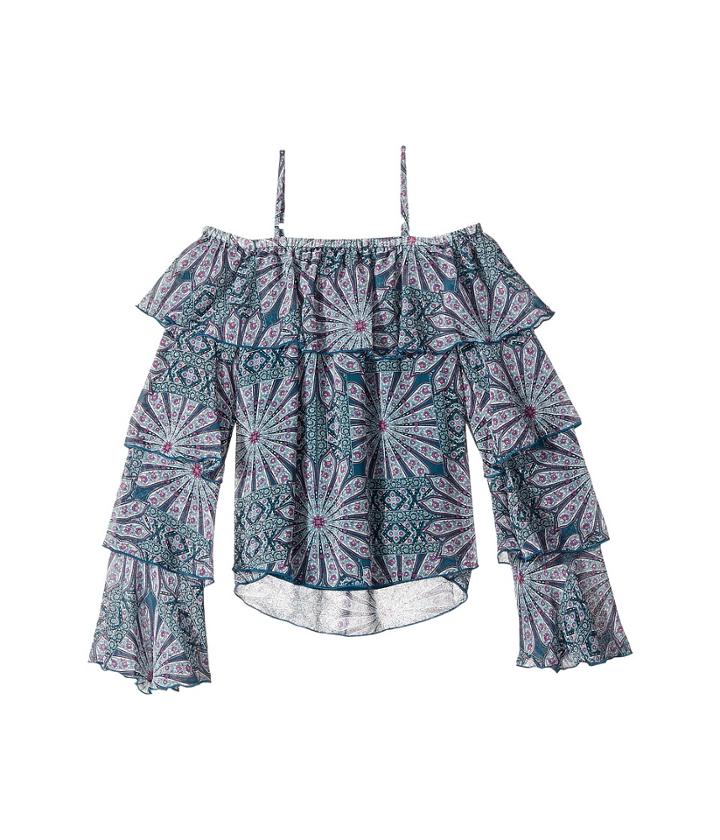 Ella Moss Girl - Elaine Off Shoulder Printed Chiffon Top