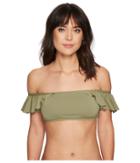 Vince Camuto - Riviera Solids Ruffle Off The Shoulder Bikini Top W/ Removable Soft Cups Straps