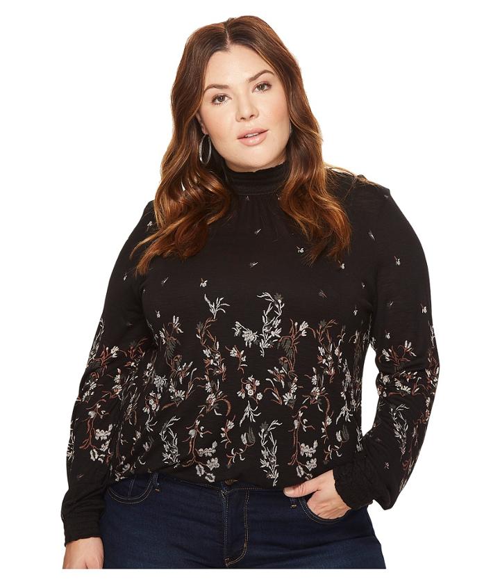 Lucky Brand - Plus Size Mock Neck Floral Top