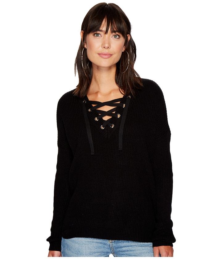 Jack By Bb Dakota - Willard Marled Sweater With Lace-up Detail