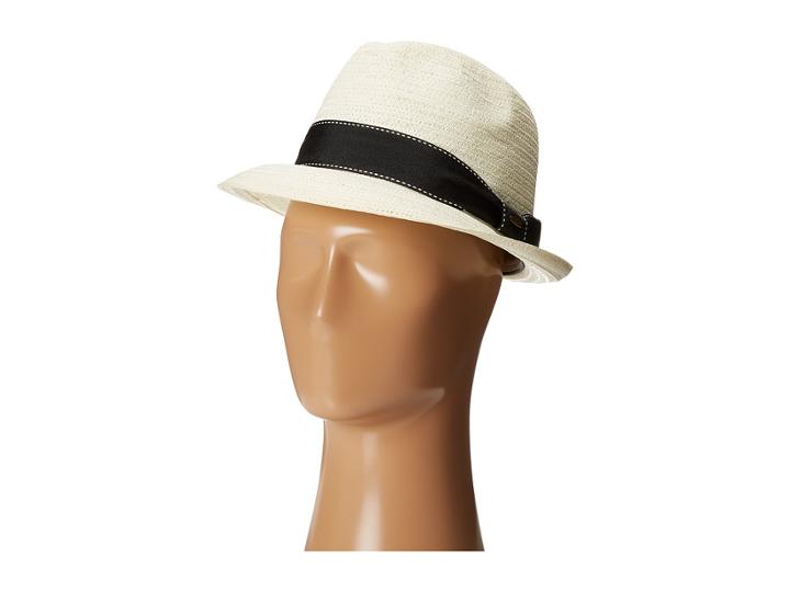 Scala - 5 Bu Toyo Fedora With Striped Ribbon Band