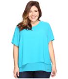 Michael Michael Kors - Plus Size Back Cut Out Short Sleeve Top
