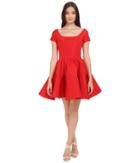 Zac Posen - Short Sleeve Boat Neck Fit And Flare Dress