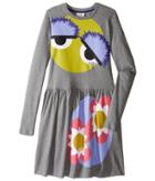 Fendi Kids - Long Sleeve Fit And Flare Dress W/ Monster Eye Graphic